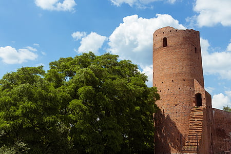 Castillo, Torre, cielo, arquitectura, Europeo, Polonia, Czersk