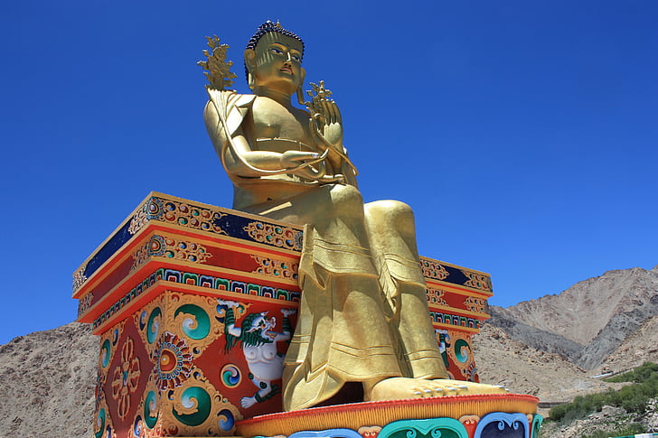 nubra, Tibet, budizem, tempelj, budistični, tempelj kompleks, Buda