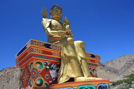 Nubra, Tibet, buddhismen, templet, buddhistiska, tempel komplex, Buddha