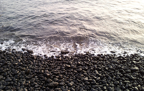 svart, stranden, Pebble, Pebble beach, kam svart, svart kiesstrand, Hawaii