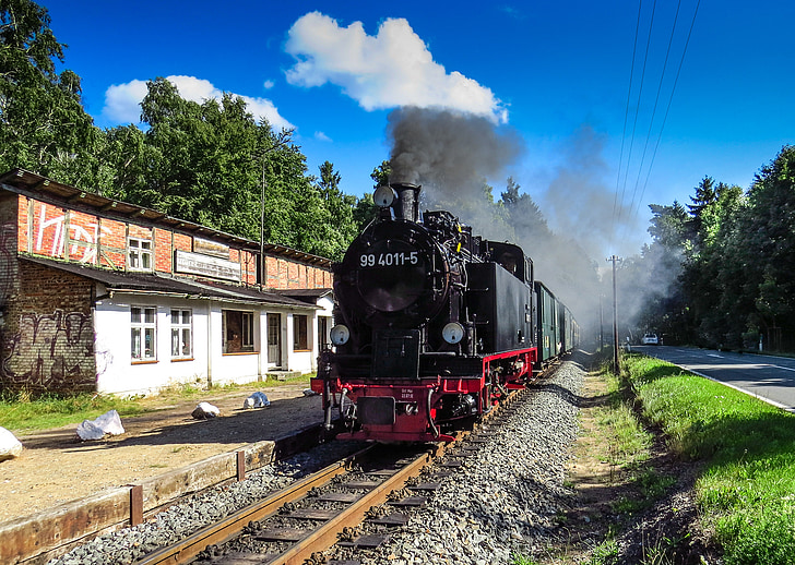 rasender roland, locomotiva cu abur, cale ferată, Rügen, nostalgie, istoric