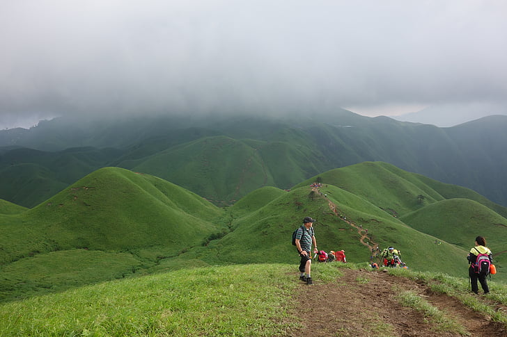 wugongshan, staff, climbing, mountain, hiking, nature, outdoors
