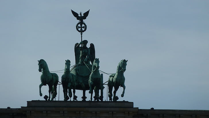 brandenburg, goal, berlin, quadriga, close, landmark