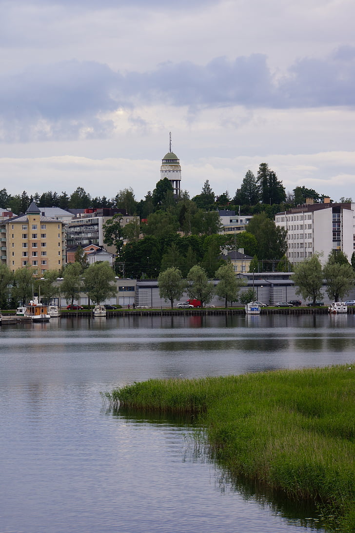 finnish, mikkeli, city, port, beach, observation tower, female mountain