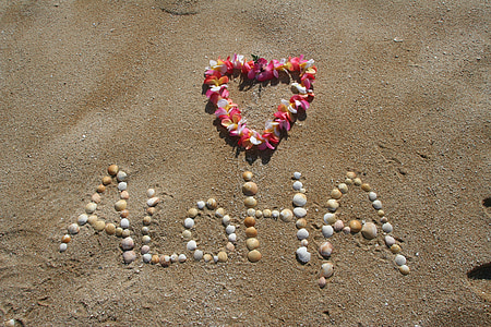 aloha, sand, hawaii, beach, tropical, vacation, summer