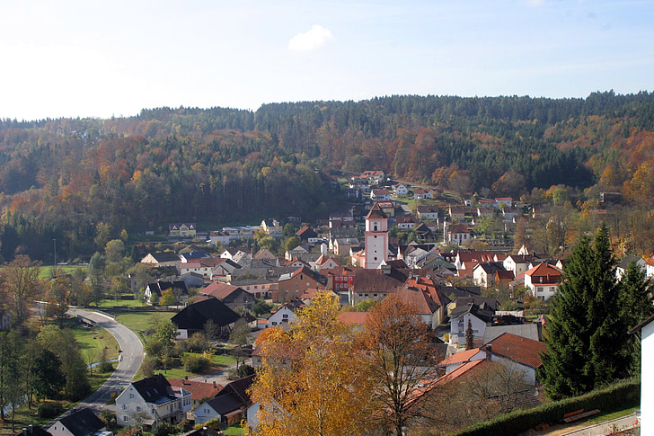 mestečko, Breitenbrunn, údolie Altmühl, park prírody Altmühltal, historické miesto
