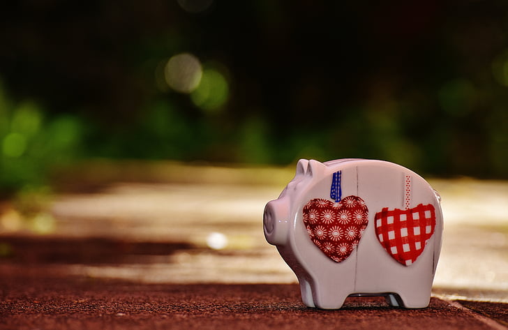 Piggy bank, cuore, amore, divertente, buon umore, ceramica