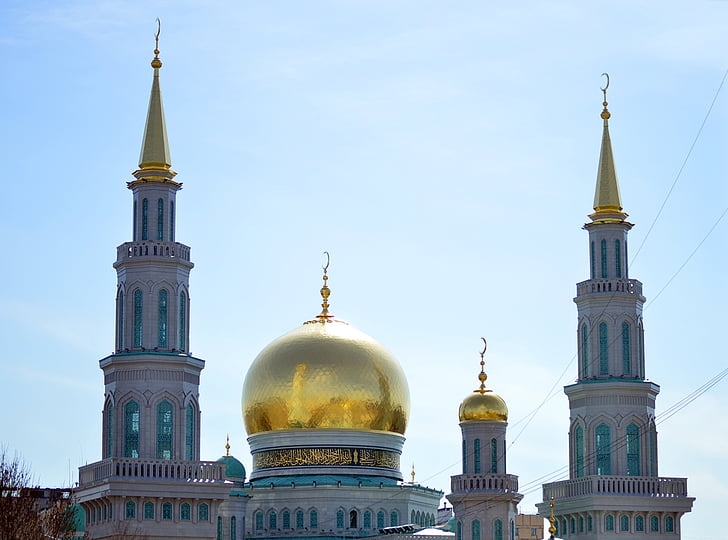 moske, Moskva, Rusland, islam, religion, minaret, muslimske