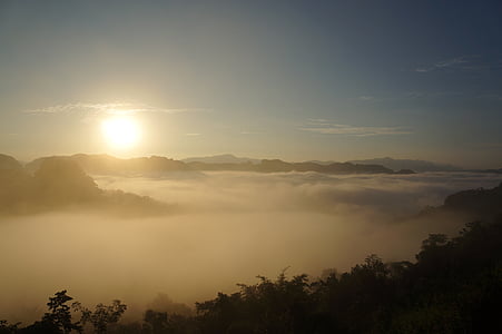 Ανατολή ηλίου, ομίχλη, ομίχλη, το πρωί, φως, γραφική