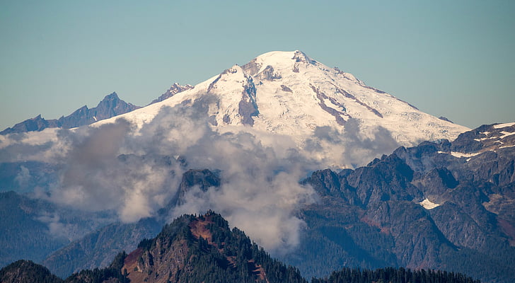 Mt baker, gorskih, ZDA, sneg, gorovje, pozimi, snowcapped gore