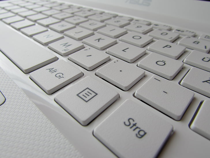 Schlüssel, Tastatur, Laptop, Notebook, Strg-Taste, weiß, Computer-Tastatur