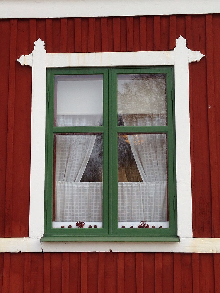 ablak, Svédország, Skanzen, Stockholm, építészet, fa - anyag, épület külső