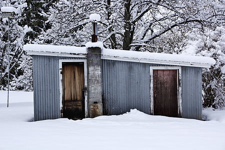 冬, 雪, 小屋