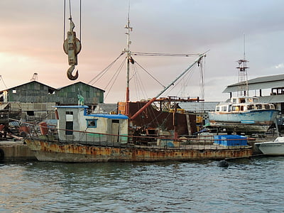 Риболов, траулер, порт, cienfugos, Куба
