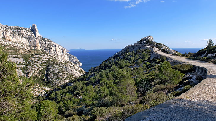 Calanque, Marseille, Cassis, more, Stredomorská, Príroda, pobrežie