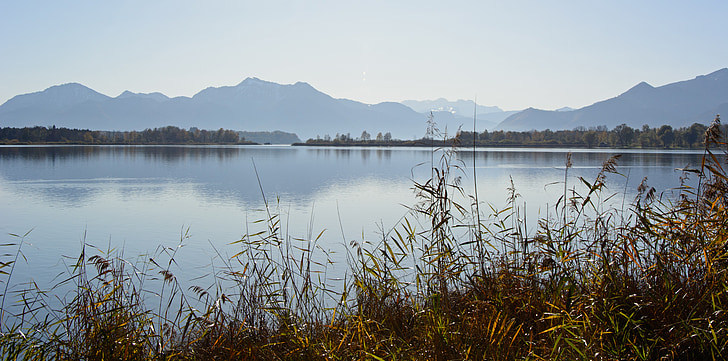 chiemsee, landscape, nature, lake, water, blue, sky