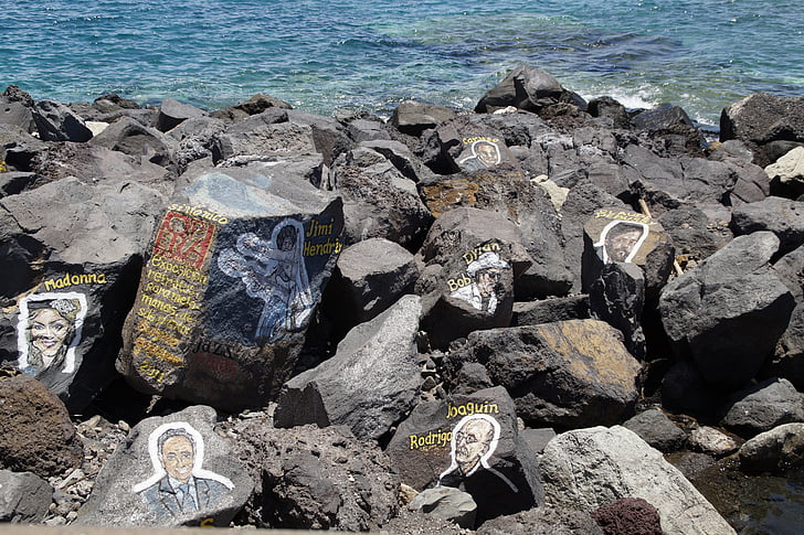 stenen, Santa cruz, muzikant, componist, Tenerife, idee, kunstschilder