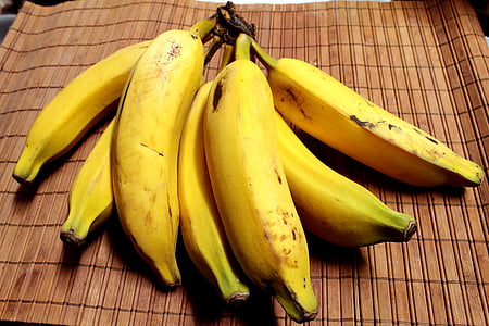 банан, плодове, тропически плодове, храна, жълто, възрастни, узрели банани