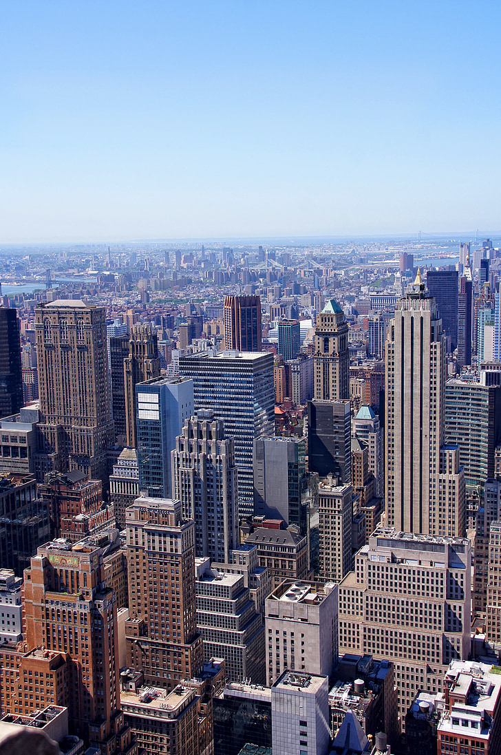 New york, Manhattan, đường chân trời, thành phố New york, quả táo lớn, Mỹ, kiến trúc