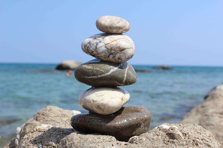 beach, sea, summer, sun, pebbles, balance, pebble