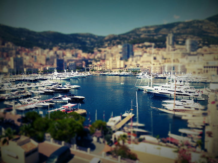 Monaco, poort, stad, Vorstendom Monaco, jachten, schepen, boten