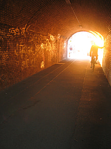 tunelové propojení, světlo, Berlín, podjezdu, kolo, Trezor