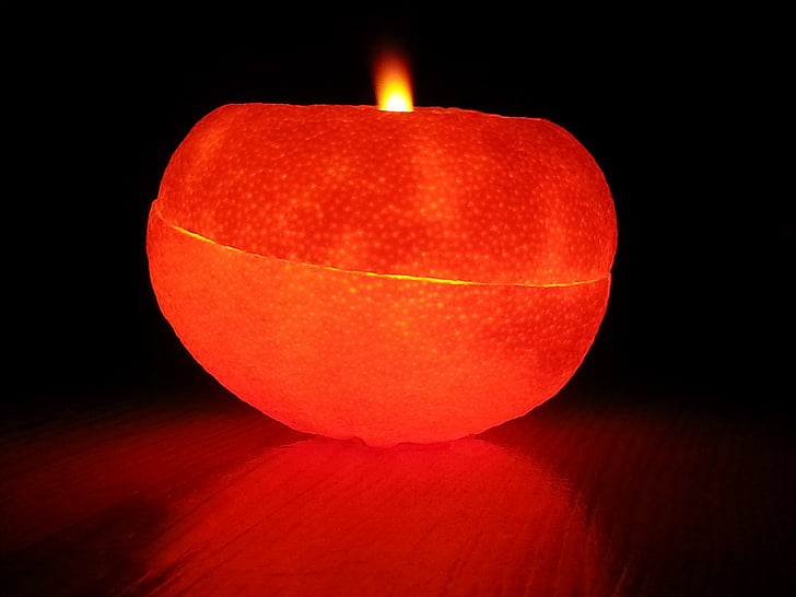 Портокалова кора маслени лампи, маслени лампи, осветление, нажежаема жичка, светлина, червен, Горещи