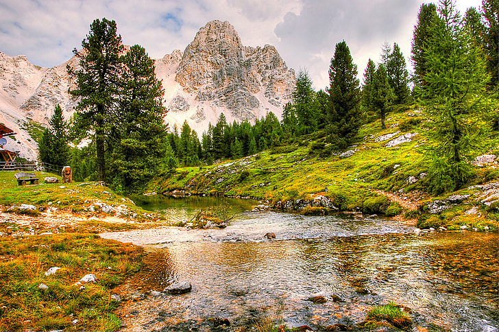 Dolomitas, fanes, paisagem, montanhas, rocha, Alpina, paisagem montanhosa