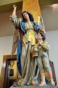 Статуята, Църква, стар, сграда, религия, скулптура, католическа