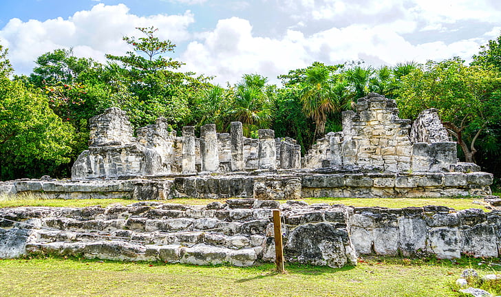El ray, Cancun, Mexico, archeologische, natuur, oude, ruïnes