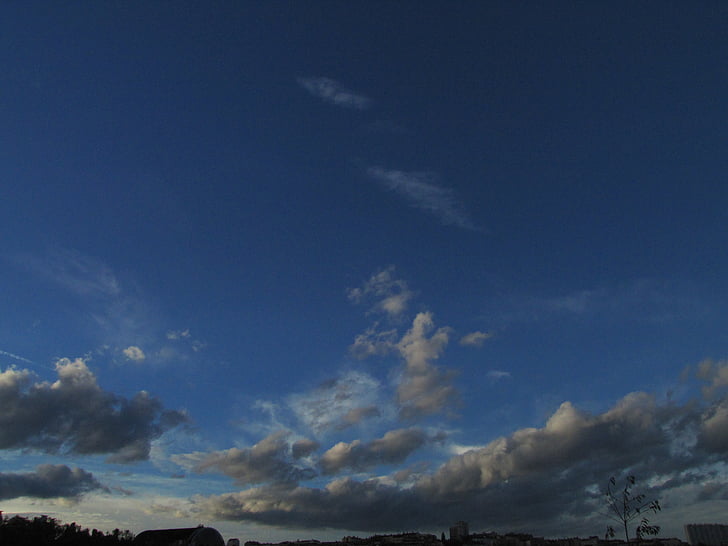 空, 雲, 地平線, 自然, クラウド - 空, 天気, ブルー