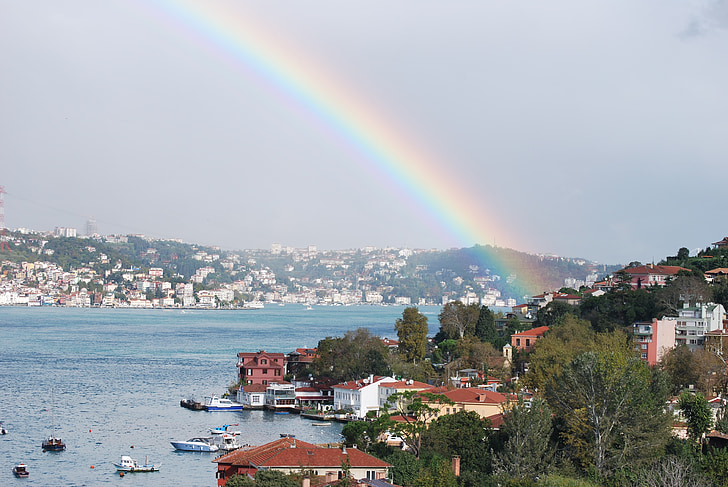 Turkiet, Istanbul, Bosphorus, Rainbow, Çengelköys