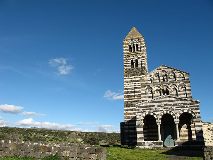 Basilique, Sainte-Trinité de saccargia, Codrongianos, architecture, Église, Italie, bâtiment