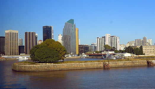 Buenos aires, Argentina, město, budovy, Architektura, voda, přístav