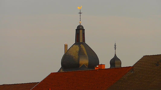 atap, Gereja, Steeple, bangunan, rumah, merah, rumah