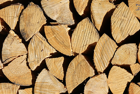 kayu, tumpukan, kayu bakar, holzstapel, log, ditumpuk, saham