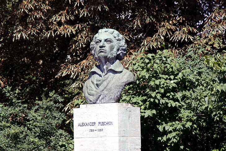 Пушкин, поет, Ваймар, статично изображение, Александър, бронз, бронзова статуя
