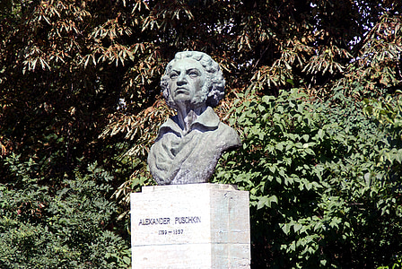 Pushkin, poeta, Weimar, ainda imagem, Alexandre, bronze, estátua de bronze