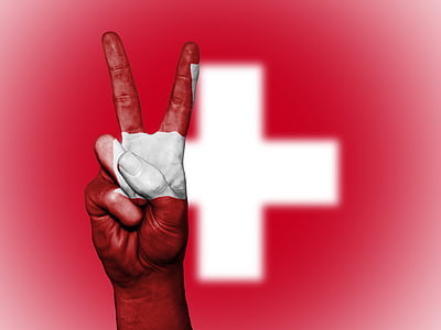 Suisse, paix, main, nation, arrière-plan, bannière, couleurs