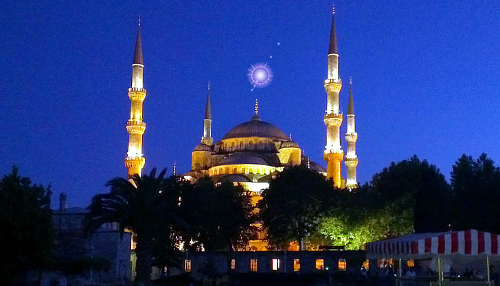 Isztambul, Sultan ahmet mecsettől, mecset, vallás, iszlám, építészet, Minaret