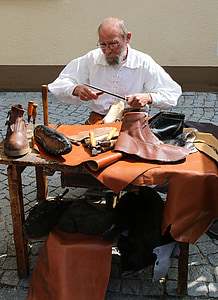 skomakare, medeltiden, läder, skor, stövlar, Nuremberg, verktyg