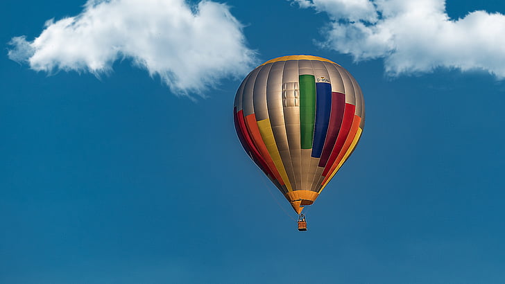 балон, небе, облаците, полет, изход, горещ въздух балон, плаващи