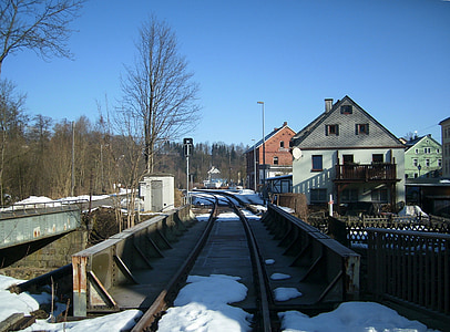 ground rail, soft, railway tracks, railway station, neuhausen, ore mountains