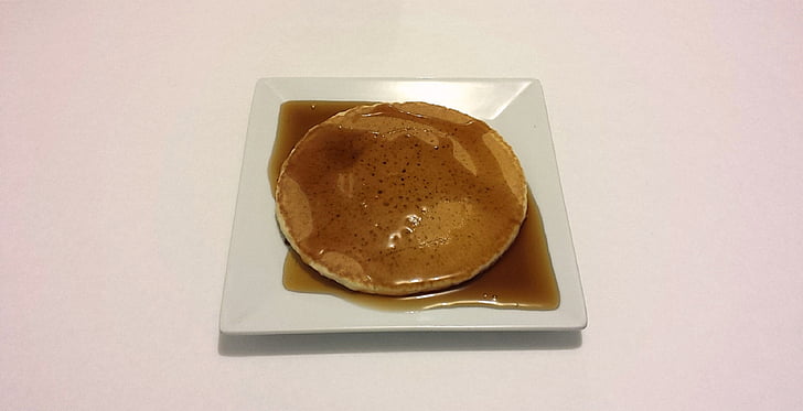 pancake, honey, breakfast, food, meal, sweet, plate
