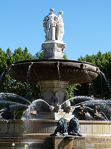aix, france, south of france, aix-en-provence, provence, fountain, sculpture