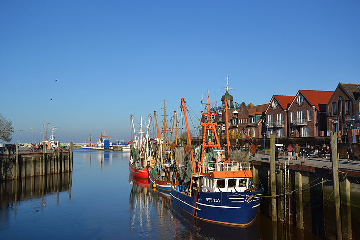 port, water, ship, sky, blue, quay wall, north sea