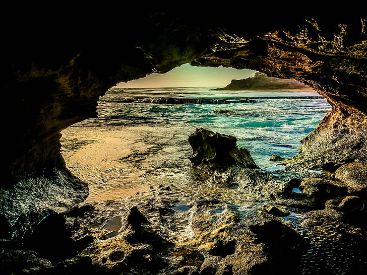 Пещера, мне?, океан, Природа, воды, Береговая линия, прибрежные
