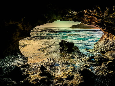 Пещерата, море, океан, природата, вода, брегова линия, крайбрежни