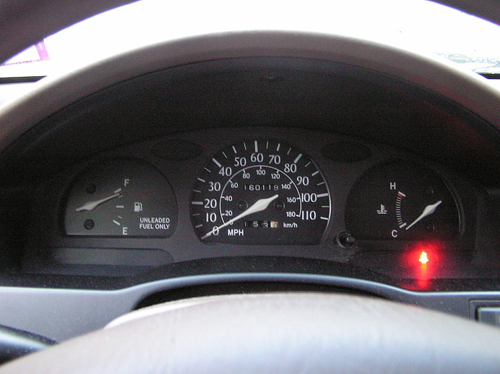 snelheidsmeter, brandstof gauge, brandstof volledige