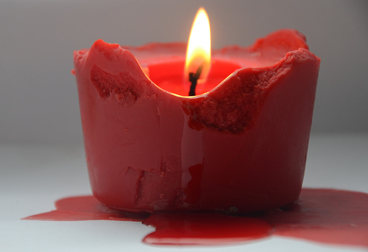 candle, fire, red, wick, burns, gothic, vampires